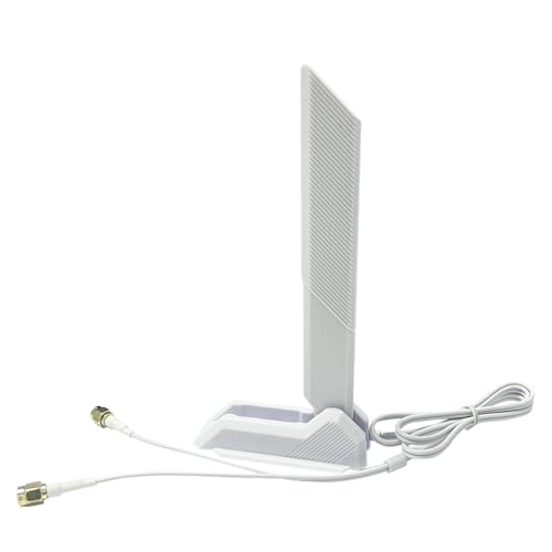 Gintai WLAN-Antenna PC WiFi 6E 5dBi Dual Band – 2,4 GHz/5GHz, WiFi 6E Antenne für Asus PCs Router, Computer, Gaming-Geräte 2.4g/5g/5.8g/6g WLAN Verstärker Magnetic Base Folding (weiß) von Gintai