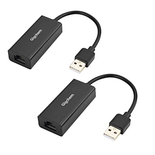 USB 2.0-zu-Ethernet-Adapter USB-zu-RJ45-Adapter mit Unterstützung für 10/100-Mbit/s-Ethernet-Netzwerk für Windows/Mac OS, Surface Pro/Linux (Dark) von Giochem