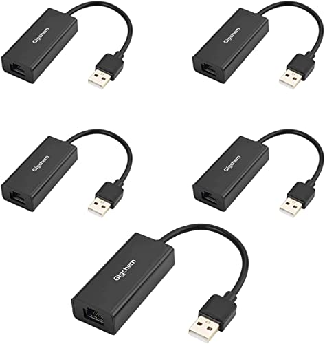 USB 2.0-zu-Ethernet-Adapter USB-zu-RJ45-Adapter mit Unterstützung für 10/100-Mbit/s-Ethernet-Netzwerk für Windows/Mac OS, Surface Pro/Linux (Dark Black) von Giochem