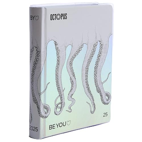 Giochi Preziosi Be You Octopus Schülerkalender Be You 24/25 Datum 12 Monate Farbe Weiß Format Easy 12,5 x 16,5 cm mit Aufkleber und Lesezeichen von Giochi Preziosi