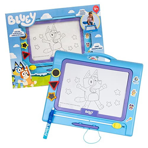 Giochi Preziosi - Bluey Giant Magnettafel zum Zeichnen von Lieblingscharakteren der Serie, inklusive drei niedlichen Magneten, für Kinder ab 3 Jahren, Bly17000 Giochi Preziosi - Bluey Giant Magnettafel zum Zeichnen von Lieblingscharakteren der Serie, inklusive drei niedlichen Magneten, für Kinder ab 3 Jahren, Bly17000 von Giochi Preziosi