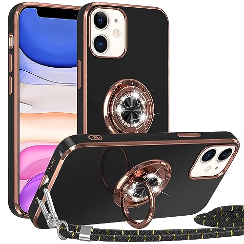 Giolus Handykette HandyHülle Kompatibel mit iPhone 11 Hülle mit Band Ring Ständer, Weiche Silikon Stoßfest Schutzhülle Kordel zum Umhängen Abnehmbar Handyhülle für Frauen Madchen Schwarz Giolus Handykette HandyHülle Kompatibel mit iPhone 11 Hülle mit Band Ring Ständer, Weiche Silikon Stoßfest Schutzhülle Kordel zum Umhängen Abnehmbar Handyhülle für Frauen Madchen Schwarz von Giolus