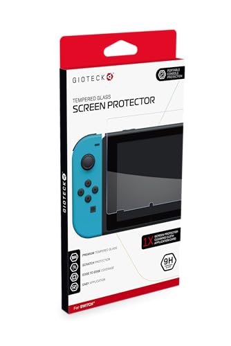 Gioteck - 9H Displayschutzfolie aus gehärtetem Glas für Nintendo Switch, SPNSW-14-MU, Transparent von Gioteck