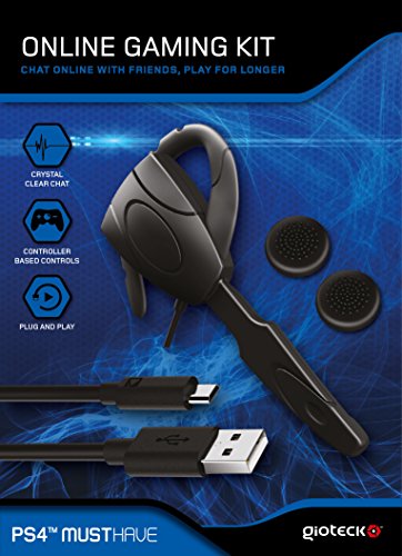 Gioteck OGKPS4-11-MU Online Gaming Kit für PS4 (Wired Chat Headset, Ladekabel, Daumengriffe) Playstation 4 Schwarz von Gioteck
