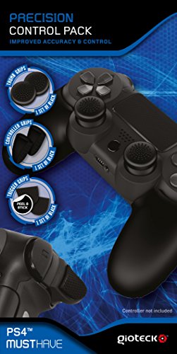 Gioteck PCPPS4-11-MU Precision Control Pack für PS4 (Controller-Griffe, Daumengriffe, Trigger-Griffe) Playstation 4 Schwarz von Gioteck