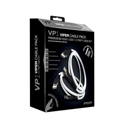 Gioteck Viper HDMI-Kabel Premium 2.1 und USB C Nylon, 3 m von Gioteck