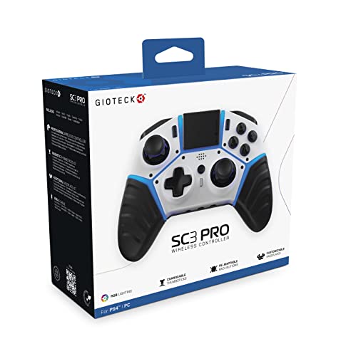 Gioteck SC3 Wireless Pro Controller für PS4, PC, Mobile - Weiß - Bluetooth-kompatibel von Gioteck