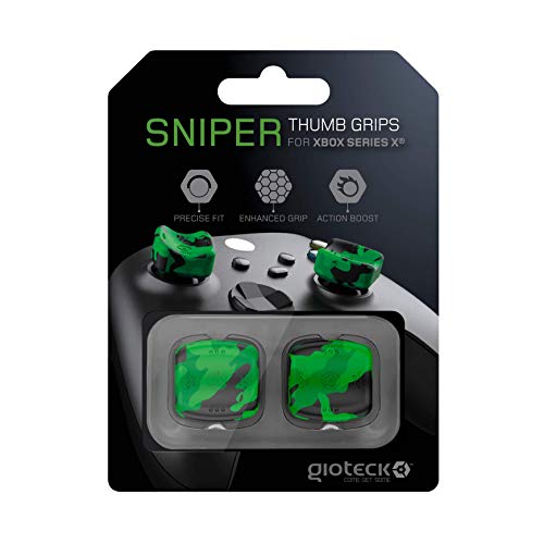 Gioteck - Sniper Thumb Grips Green Camo for Xbox Series, grün/schwarz, STGXBX-13-MU von Gioteck