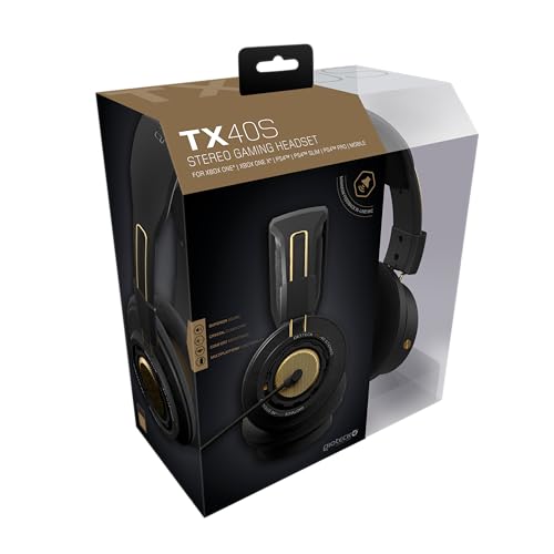 Gioteck Tx40 Kopfhörer mit Mikrofonklinkenstecker 3.5 Mmfür PS4 Xbox One und PC (Bronze und schwarz) [, TX40SUNI-11-MU, Verstellbar von Gioteck