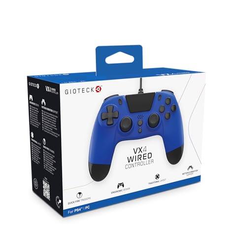 Gioteck VX4 Controller cablato für PlayStation 4 (PS4) - Blu von Gioteck