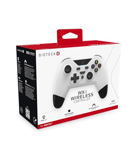 Gioteck WX4 Nintendo Switch Wireless Controller - Weiß mit programmierbaren Rücktasten - Bluetooth-kompatibel von Gioteck