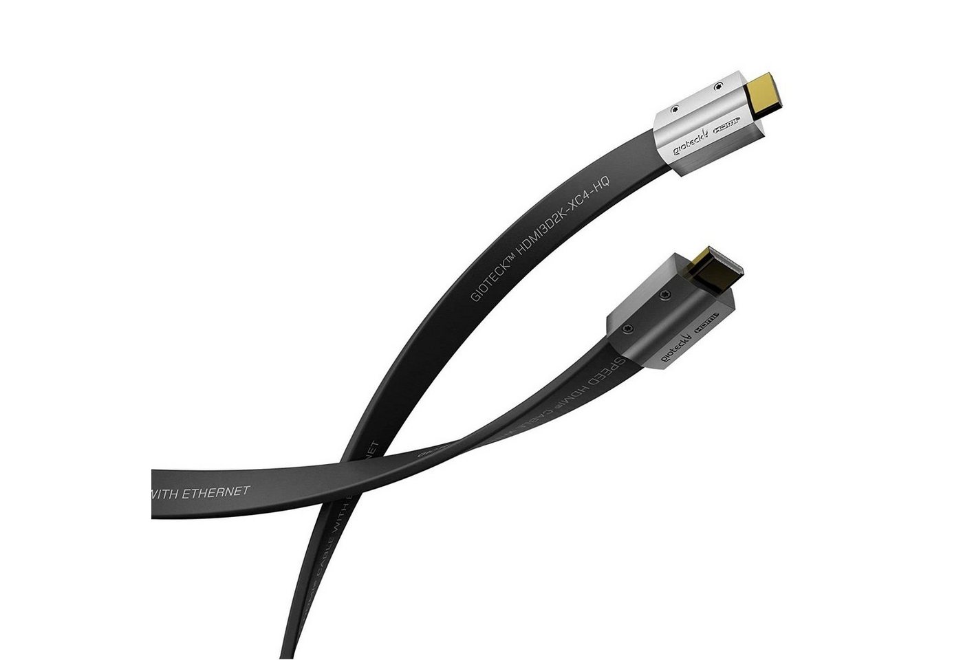 Gioteck XC4-HQ HDMI-Kabel 1,8m Metall High-Speed Video-Kabel, HDMI, (180 cm), Metall-Stecker, vergoldet, 4K 3D Full-HD TV 1080p Ethernet PC Konsole von Gioteck