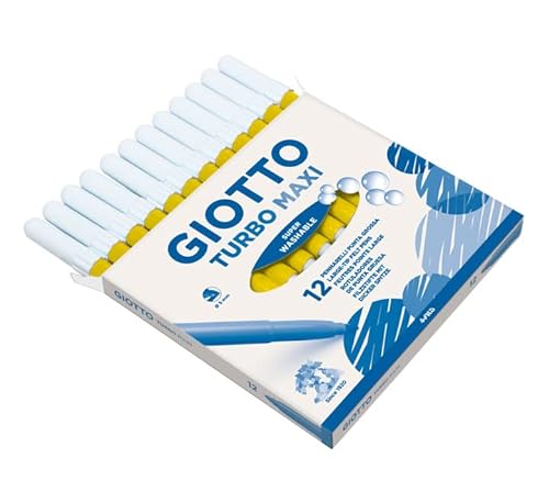 Giotto F456003 Turbo Maxi Marker, dunkelgelb, 12 Stück von Giotto