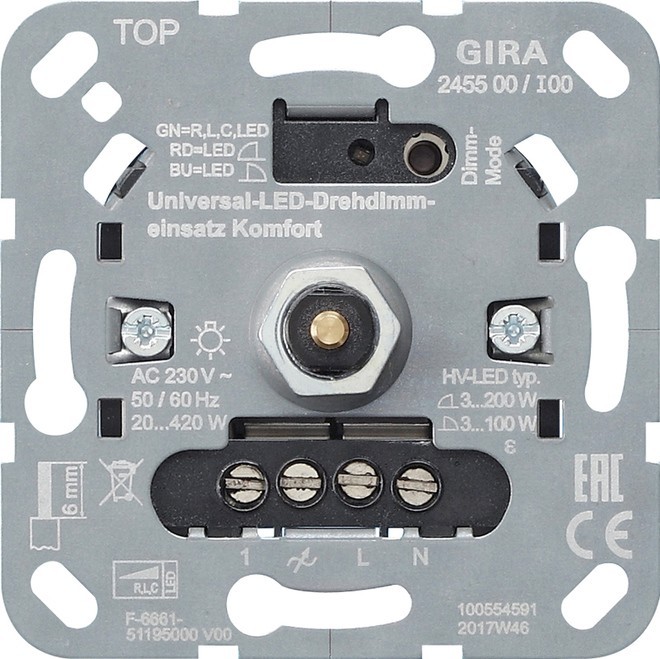 Gira LED-Univers.-Dimmereinsatz 245500 Gira LED-Univers.-Dimmereinsatz 245500 von Gira