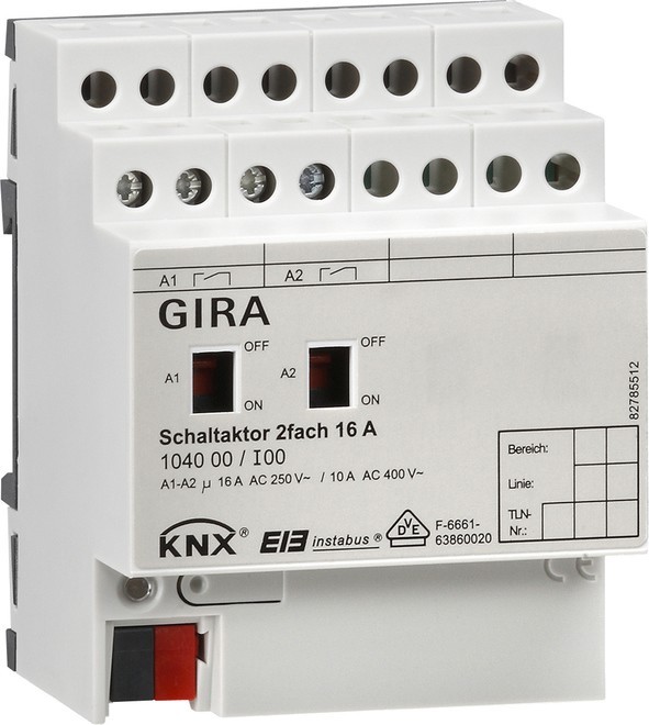 Gira Schaltaktor 2-fach 104000 Gira Schaltaktor 2-fach 104000 von Gira