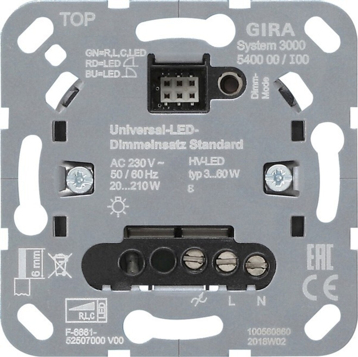 Gira Uni-LED-Dimmeinsatz 540000 Gira Uni-LED-Dimmeinsatz 540000 von Gira