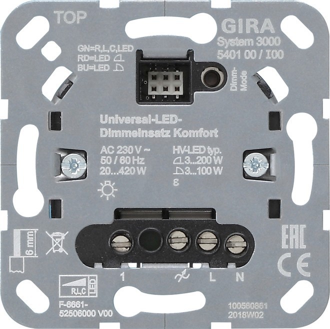 Gira Uni-LED-Dimmeinsatz 540100 Gira Uni-LED-Dimmeinsatz 540100 von Gira