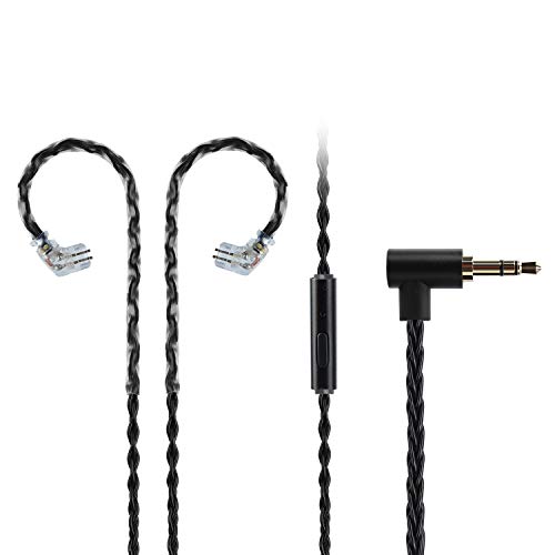 Girftu Kopfhörer Ersatz Kabel,QDC KZ C PIN Kopfhörer und Kopfhörer Ersatzkabel Sauerstofffreies Kupfer Upgrade 5N OFC Kopfhörer Draht 8-Stränge 3,5 mm Stecker mit Mikrofon (QDC) von Girftu