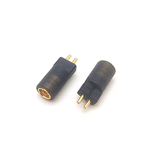 Pack of 1 Paar DIY MMCX auf 0,78 mm 2-Pin Adapter Konvertierung Kopfhörer-Anschluss 0,78 mm auf MMCX Ohrhörer Audio Interface Ersatz Transfer Connector (schwarz gerade) von Girftu