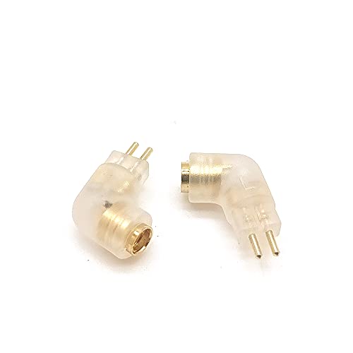 Pack of 1 Paar DIY MMCX auf 0,78 mm 2-Pin Adapter Konvertierung Kopfhörer-Anschluss 0,78 mm auf MMCX Ohrhörer Audio Interface Ersatz Transfer Connector (transparent gebogen) von Girftu