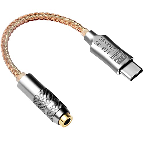 USB C auf 3,5 mm Kopfhörer-Adapter ALC5686 Typ C auf AUX-Audio-Klinkenstecker, Hi-Res DAC-Dongle-Kabel, kompatibel mit Pixel 5 4 3 XL, Samsung Galaxy S22 S21 S20 FE Ultra S20+ Plus Note 20 von Girftu