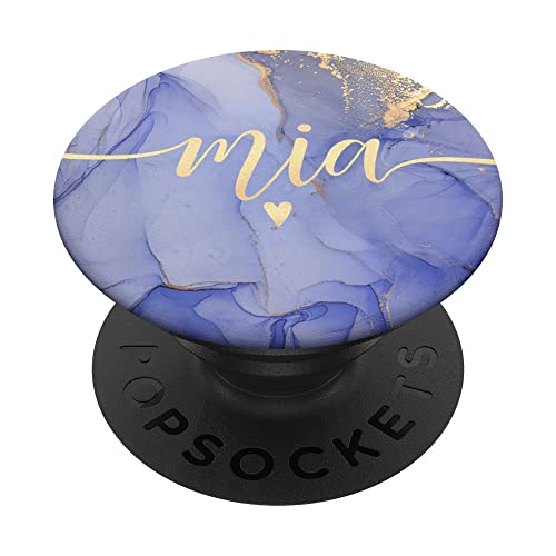 Mia Letter M Initial Cute Purple Personalized PopSockets mit austauschbarem PopGrip von Girl Name on M Calligraphy for Girls Women