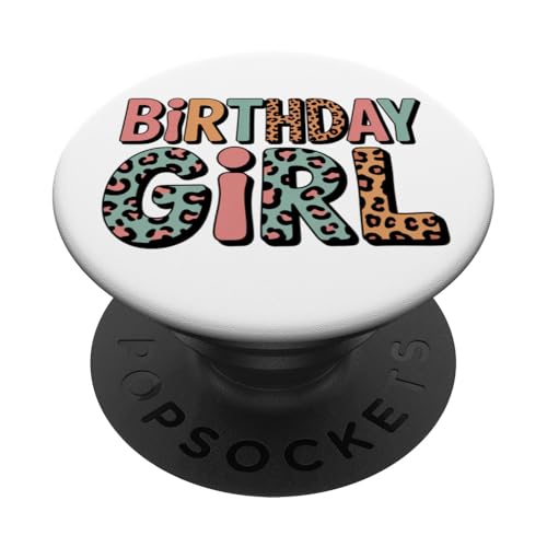 Geburtstag Mädchen Leopard Tierdruck Rosa Blau Mädchen Frauen PopSockets Klebender PopGrip Geburtstag Mädchen Leopard Tierdruck Rosa Blau Mädchen Frauen PopSockets Klebender PopGrip von Girly Birthday Tees NYC