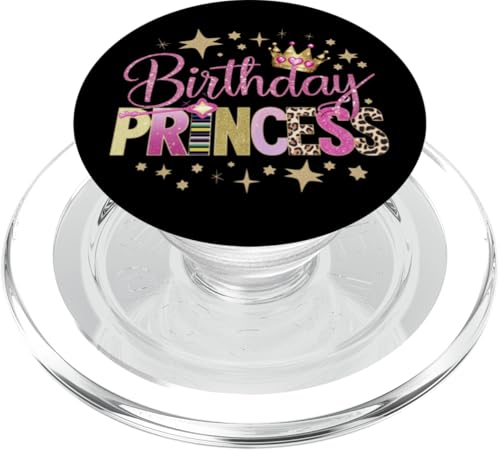 Geburtstag Prinzessin Mädchen Party Krone Zauberstab Rosa Leopard Kinder PopSockets PopGrip für MagSafe von Girly Birthday Tees NYC