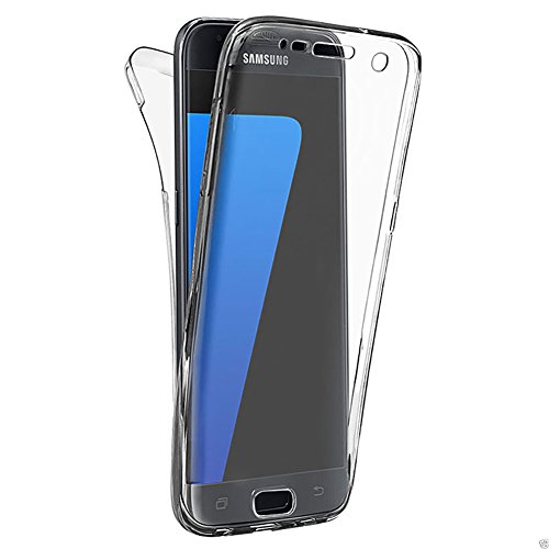 Galaxy S7 Edge Hülle, Clear Cover für Samsung Galaxy S7 Edge 360 Grad Full Body Silikon Schutzhülle, Girlyard Ultra Dünn Weiche TPU Transparent Vorne Hinten Komplett Schutz Handyhülle (Klar Cristal) von Girlyard