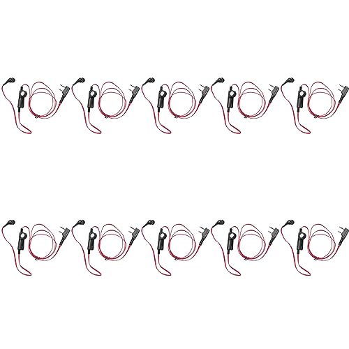 Gisoanudt 10X 2 Pin Nudel Stil Ohrhörer Kopfhörer K Stecker Ohrhörer Headset für Uv5R -888S Uv5R Radio Roter Draht von Gisoanudt