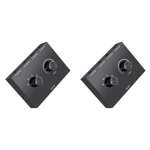 Gisoanudt 2X 4 Port 3,5 mm Stereo Audio Umschalter Unterstützt 1 In 4 Out Oder 4 In 1 Out für PC Telefon Laptop Kopfhörer Gisoanudt 2X 4 Port 3,5 mm Stereo Audio Umschalter Unterstützt 1 In 4 Out Oder 4 In 1 Out für PC Telefon Laptop Kopfhörer von Gisoanudt