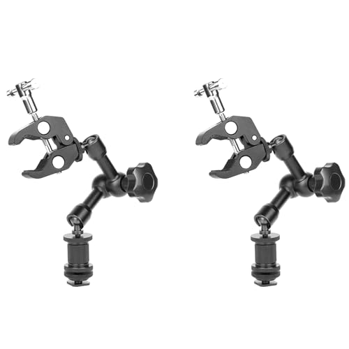 Gisoanudt 2X Magic Arm 7 Articulating Friction Arm Super Clamp Adjustable Rod Klemmzange Clip mit 1/4 und 3/8 Gewinde für DSLR-Kamera Rig/LCD-Monitor/LED-Leuchten/Blitzlicht Gisoanudt 2X Magic Arm 7 Articulating Friction Arm Super Clamp Adjustable Rod Klemmzange Clip mit 1/4 und 3/8 Gewinde für DSLR-Kamera Rig/LCD-Monitor/LED-Leuchten/Blitzlicht von Gisoanudt