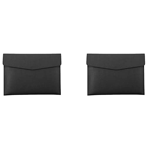Gisoanudt 2X PU LEDer A4 Aktenordner Dokumenten Halter Wasser Dichter Portfolio Umschlag Ordner Etui mit Schnappen Verschluss (Schwarz) von Gisoanudt
