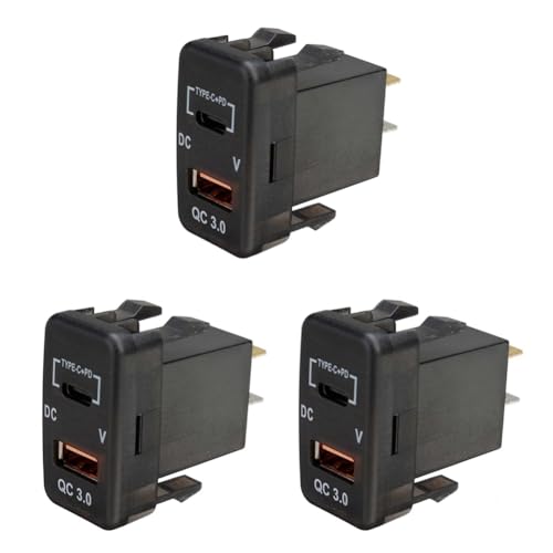 Gisoanudt 3X Auto Schnellladeadapter QC3.0 Dual USB Schnellladebuchse mit Voltmeter für Land Cruiser Prado von Gisoanudt