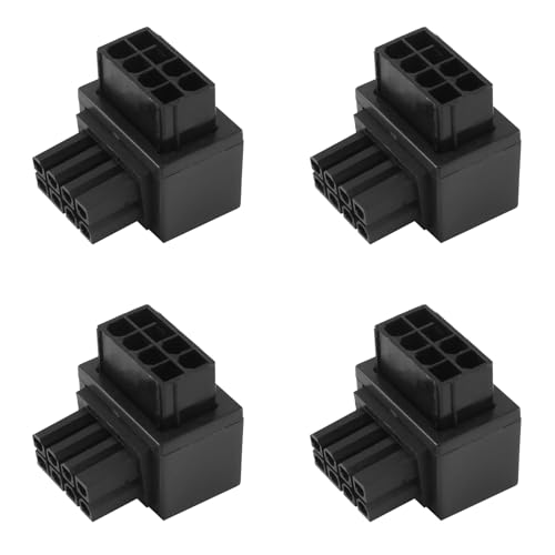 Gisoanudt 4X ATX 8-Pin-Buchse 90 Grad Gewinkelt Auf 8-Pin-Stecker Netzteil GPU-Servolenkungsanschluss für Grafikkarten-GPU von Gisoanudt