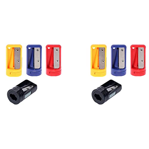 Gisoanudt Bleistift Spitzer - 8 Pack Manueller Bleistift Spitzer für Flache Stifte, Tragbares Bleistift Spitzer von Gisoanudt