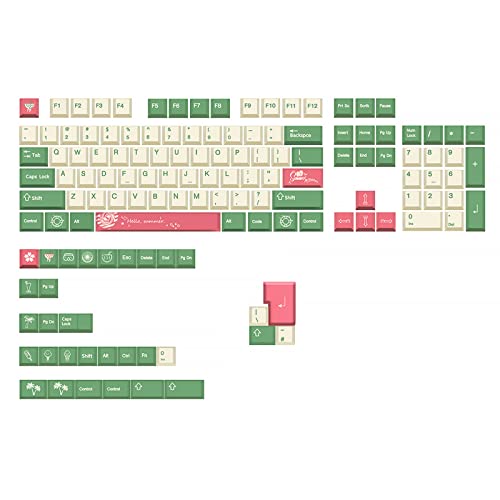 136 Stück PBT-Farbstoff-Tastenkappen, Kirschprofil-Kreidefarbe für MX-Schalter, mechanische Tastatur-Tastenkappen, Set mit 136 Tasten, mechanische Tastatur-Tastenkappe, niedlich, Pbt Japanisch von Gissroys
