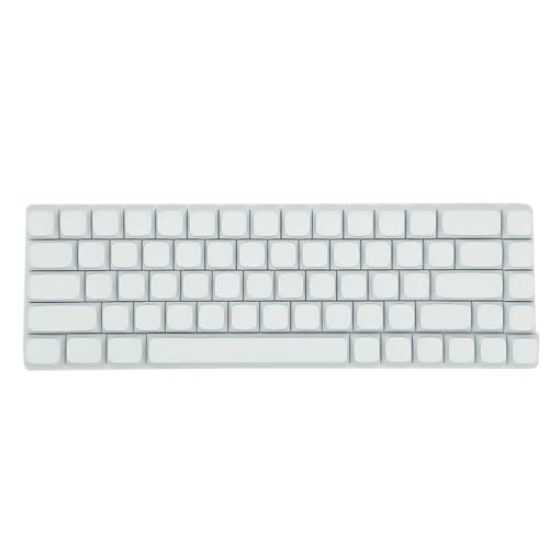 Minimalistische weiße Blanko-Tastenkappen, XDA-Höhe, PBT-Sublimations-Tastenkappen-Set für AK680, RK68, DK68, mechanische Tastatur, blanko, 68 Stück von Gissroys