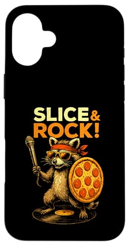 Waschbär Pizza Mikrofon Musik Rock Comic Tier Schallplatte Hülle für iPhone 16 Plus Waschbär Pizza Mikrofon Musik Rock Comic Tier Schallplatte Hülle für iPhone 16 Plus von Gitarre Konzert Geschenk Sänger Tiermotiv Bühne