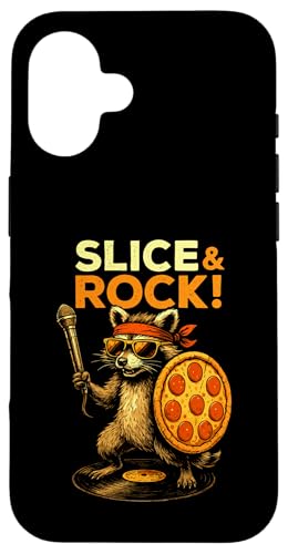 Waschbär Pizza Mikrofon Musik Rock Comic Tier Schallplatte Hülle für iPhone 16 Waschbär Pizza Mikrofon Musik Rock Comic Tier Schallplatte Hülle für iPhone 16 von Gitarre Konzert Geschenk Sänger Tiermotiv Bühne