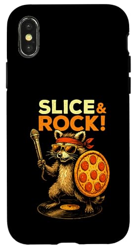 Waschbär Pizza Mikrofon Musik Rock Comic Tier Schallplatte Hülle für iPhone X/XS Waschbär Pizza Mikrofon Musik Rock Comic Tier Schallplatte Hülle für iPhone X/XS von Gitarre Konzert Geschenk Sänger Tiermotiv Bühne