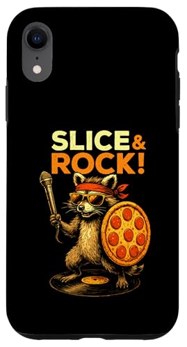 Waschbär Pizza Mikrofon Musik Rock Comic Tier Schallplatte Hülle für iPhone XR Waschbär Pizza Mikrofon Musik Rock Comic Tier Schallplatte Hülle für iPhone XR von Gitarre Konzert Geschenk Sänger Tiermotiv Bühne