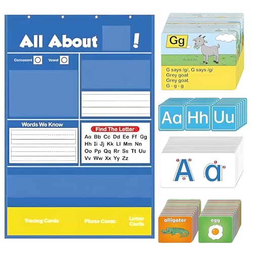 29x22cm Learning Pocket Chart, All About Alphabets Charts, Interactive Letter Handwriting Practice Tool, Ideal for Preschool, Homeschool, Early Educational Resource, 29x22cm 29x22cm Learning Pocket Chart, All About Alphabets Charts, Interactive Letter Handwriting Practice Tool, Ideal for Preschool, Homeschool, Early Educational Resource, 29x22cm von Gitekain