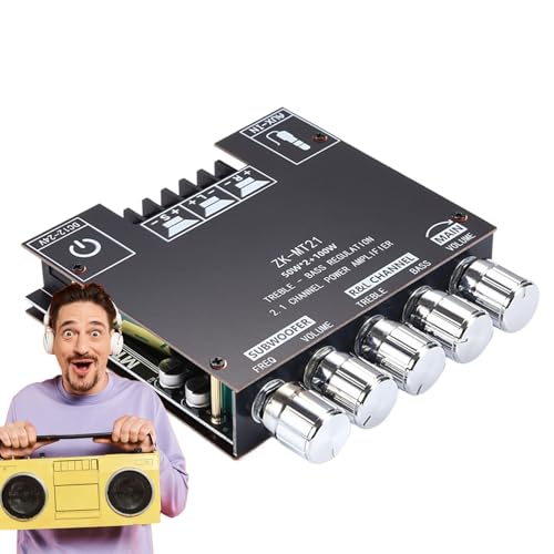 Audio Amplifier Board, 2.1 Channel Amplifier Module, 100w Subwoofer Aux Input Wireless Receiver for Home, Theater, Store, Speaker System, 3.66x3.54x0.87 inches, Black Audio Amplifier Board, 2.1 Channel Amplifier Module, 100w Subwoofer Aux Input Wireless Receiver for Home, Theater, Store, Speaker System, 3.66x3.54x0.87 inches, Black von Gitekain