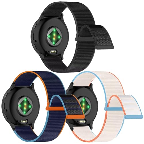 Gittos 22mm Nylon Armband für Garmin Forerunner 265/255 Sport Ersatzarmband Vívoactive 4 Armbänder Kompatibel mit Venu 3/2 Atmungsaktiv QuickRelease Uhrenarmband für Damen Herren von Gittos