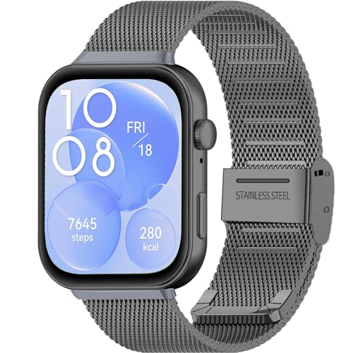 Gittos Metall Armband für Huawei Watch FIT 3 Edelstahl Ersatzarmband von Gittos