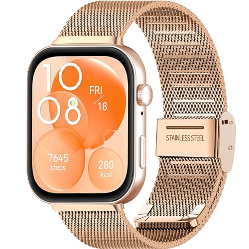 Gittos Metall Armband für Huawei Watch FIT 3 Edelstahl Ersatzarmband von Gittos