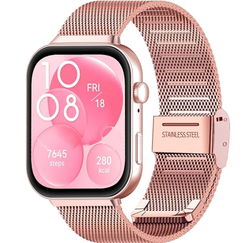 Gittos Metall Armband für Huawei Watch FIT 3 Edelstahl Ersatzarmband von Gittos