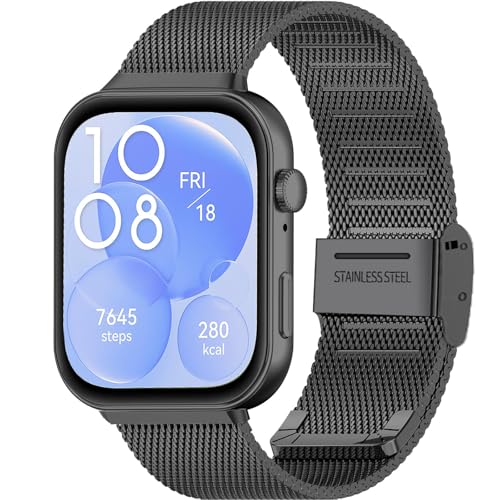 Gittos Metall Armband für Huawei Watch FIT 3 Edelstahl Ersatzarmband von Gittos