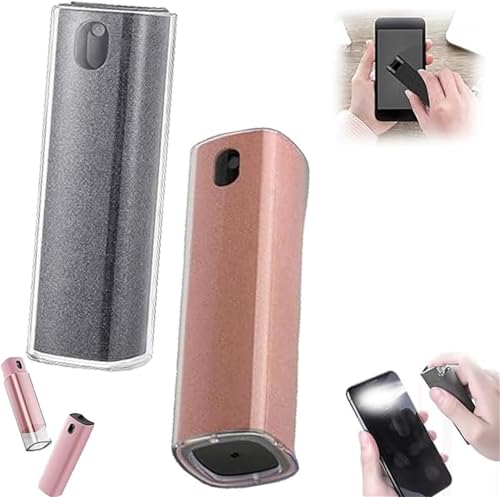 Pristine Screen Cleaner, Pristine Screen 4pk All-in-One Spray and Wipe All Screens Cleaner, Touchscreen Mist Cleaner Spray and Microfiber Cloth Built-in Cleaning Solution (Grey+Pink) von Giurui